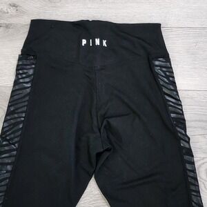 Victoria's Secret PINK Ultimate V Legging Black Zebra Womens Medium Side Pockets